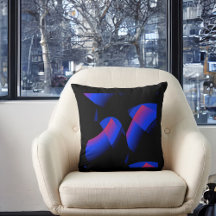 Dramatisk blå &Rosa Abstact Square Toss Pillow