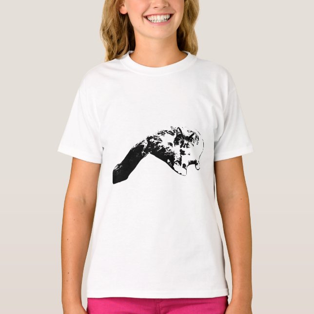 Dramatisk Bläck art Tee, Långvattnig Svan T Shirt (Framsida)