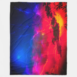 Dramatisk Blixt Himmelsscen Fleecefilt