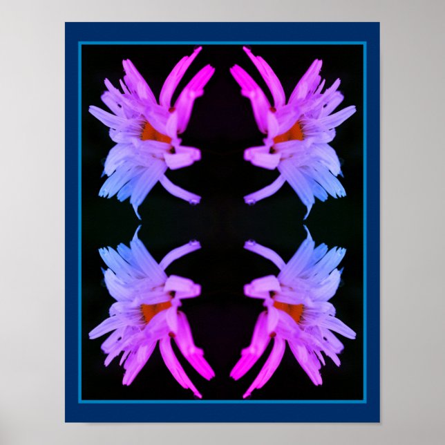 Dramatisk Daisy Abstrakten Flower färgtonad Poster (Framsidan)