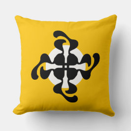 Dramatisk dubbel Q speglad Modern gul svart Kudde