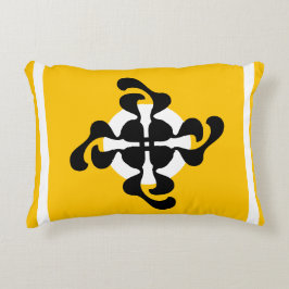 Dramatisk dubbel Q speglad Modern gul svart Prydnadskudde