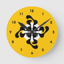 Dramatisk dubbel Q speglad Modern gul svart