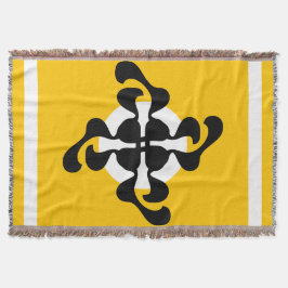 Dramatisk dubbel Q speglad modern gult svart Filt