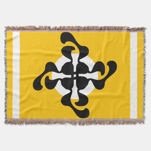 Dramatisk dubbel Q speglad modern gult svart Filt (Framsidan)