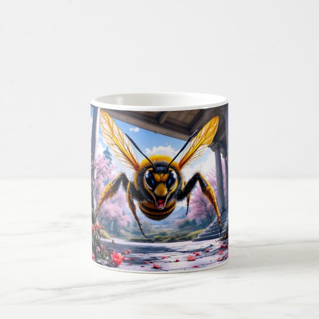 Dramatisk flygande getingillustration kaffemugg (Center)