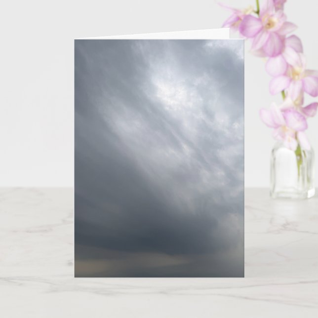 Dramatisk Grå Stormig Himmel Konst Kort (Orkide)