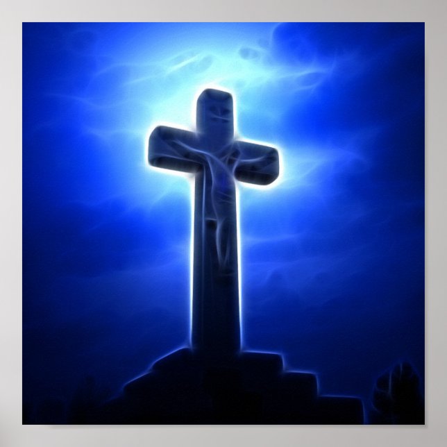 Dramatisk Jesus Crucifixion Poster (Framsidan)