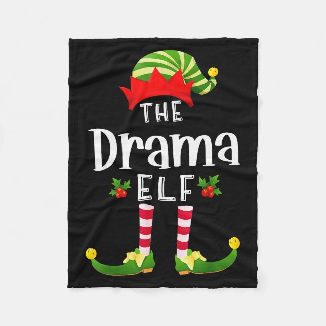 Dramatisk jul-tomte matchande pyjamas julfest  fleecefilt (Framsidan)