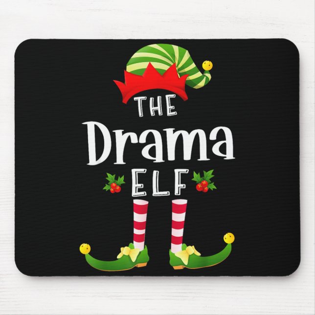 Dramatisk jul-tomte matchande pyjamas julfest  musmatta (Framsidan)