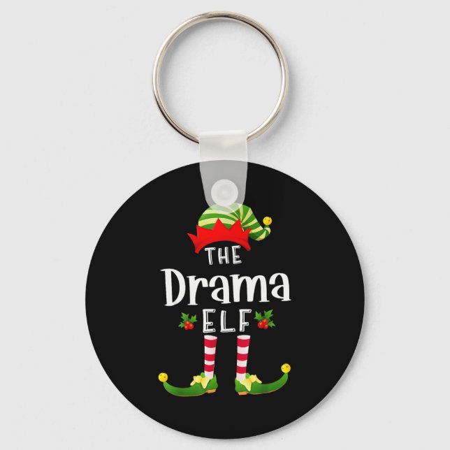 Dramatisk jul Tomte Matchande Pyjamas Julfest  Nyckelring (Framsida)