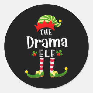 Dramatisk jul-tomte matchande pyjamas julfest runt klistermärke