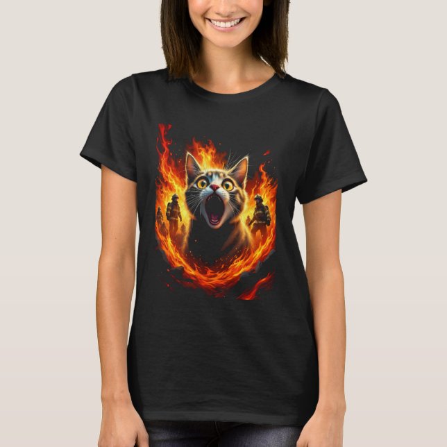 Dramatisk katt t shirt (Framsida)