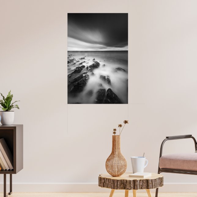 Dramatisk klippig strand poster (Vardagsrum 3)
