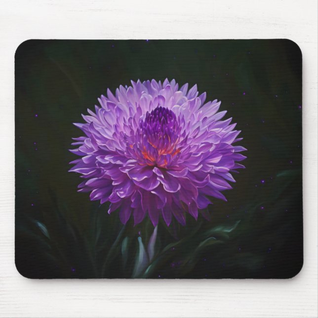 Dramatisk Lila Flower Art Mouse Pad Musmatta (Framsidan)