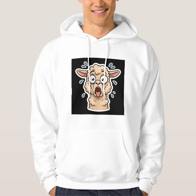 Dramatisk Llama Suck Roligt Hoodie (Framsida)