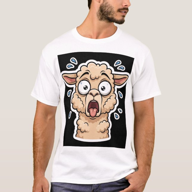 Dramatisk Llama Suck Roligt T Shirt (Framsida)