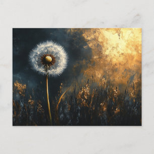 Dramatisk målning av Dandelion Fluff Vykort