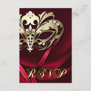 Dramatisk Masquerade Röd RSVP Inbjudan