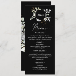 dramatisk meny om silver guld blommigt Bröllop Inbjudningar