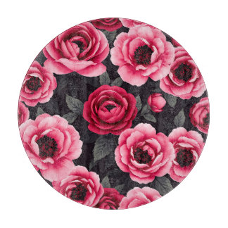 Dramatisk Mörk Rosa Peony Blommig Vintage