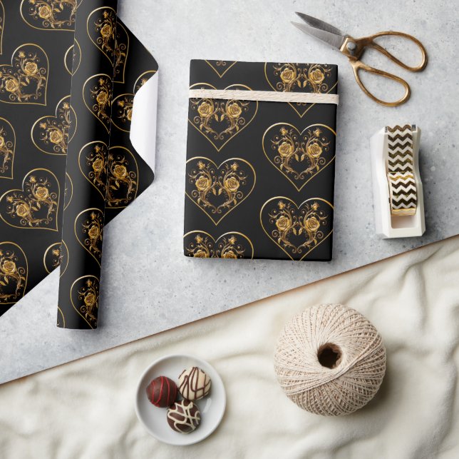 Dramatisk och Elegant Guld Ro Presentpapper (Hantverk)
