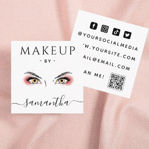Dramatisk ögonmakeupartist fyrkantigt visitkort