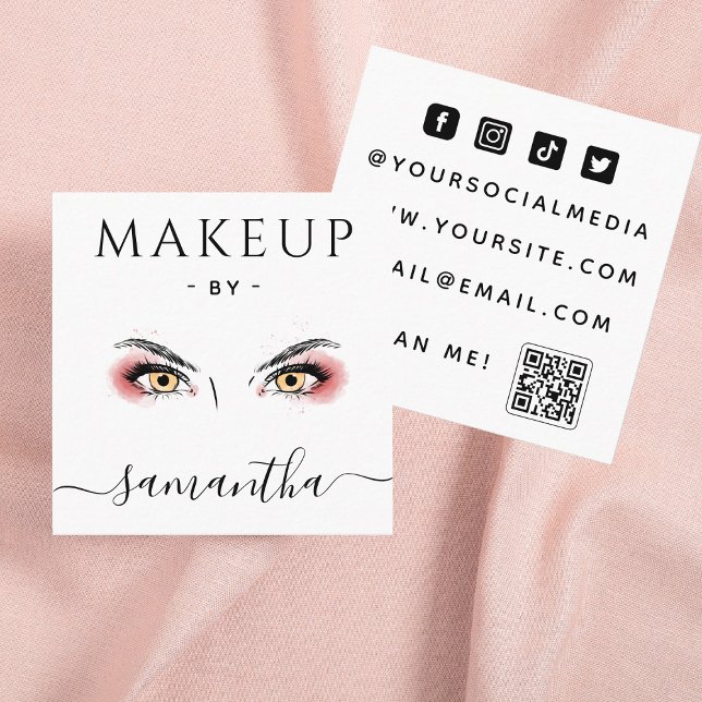 Dramatisk ögonmakeupartist  fyrkantigt visitkort (Skapare uppladdad)