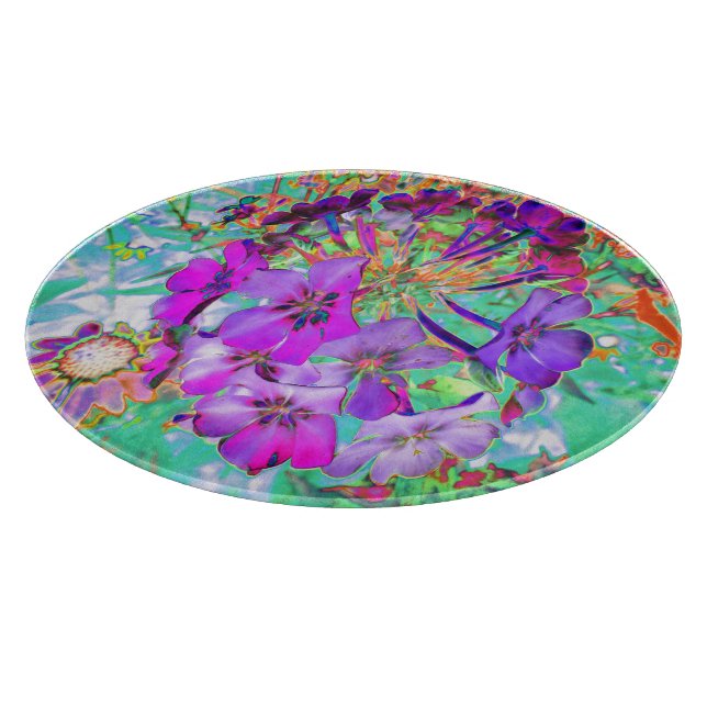 Dramatisk Psykedelisk Magenta och Lila blommor (Hörn)