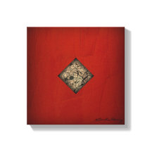 Dramatisk röd modern canvas konst — Pollock-stil