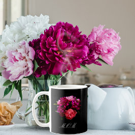 Dramatisk Rosa och Lila Namn Kaffemugg