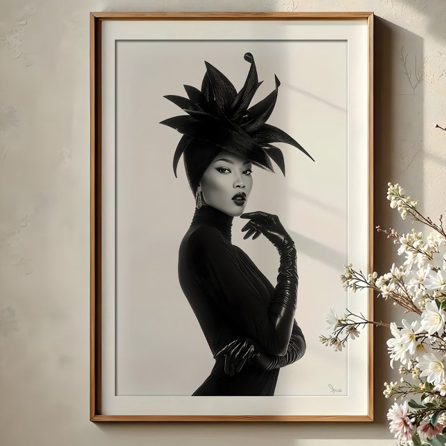 Dramatisk Silhouette: Monokrom Avant-Garde Portra Poster (Skapare uppladdad)