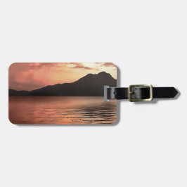 Dramatisk solnedgång vid Koycegiz liggande konst Bagagebricka