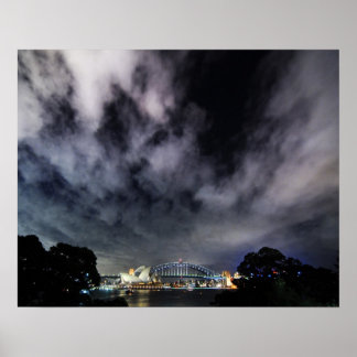 Dramatisk Sydney Harbour Skyscapes Affisch