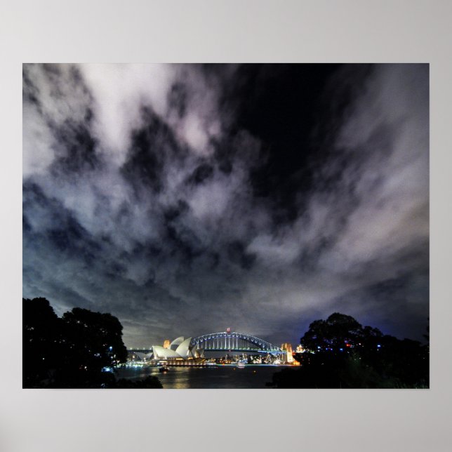 Dramatisk Sydney Harbour Skyscapes Affisch (Framsidan)