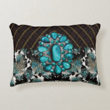 Dramatisk turkos Stone Animal Print 12x16 Pillow
