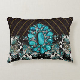 Dramatisk turkos Stone Animal Print 12x16 Pillow Prydnadskudde