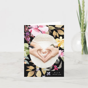Dramatisk vattenfärgsfärg Blommigtar med Bröllop-v Tack Kort