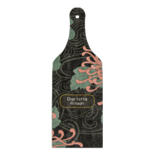 Dramatisk Vintage Japansk Chrysanthemum-Blommigt