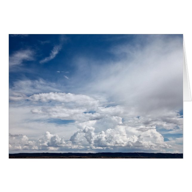 Dramatiska moln i himmel över mesa i Abo, NM Hälsningskort (Framsidan Horizontal)