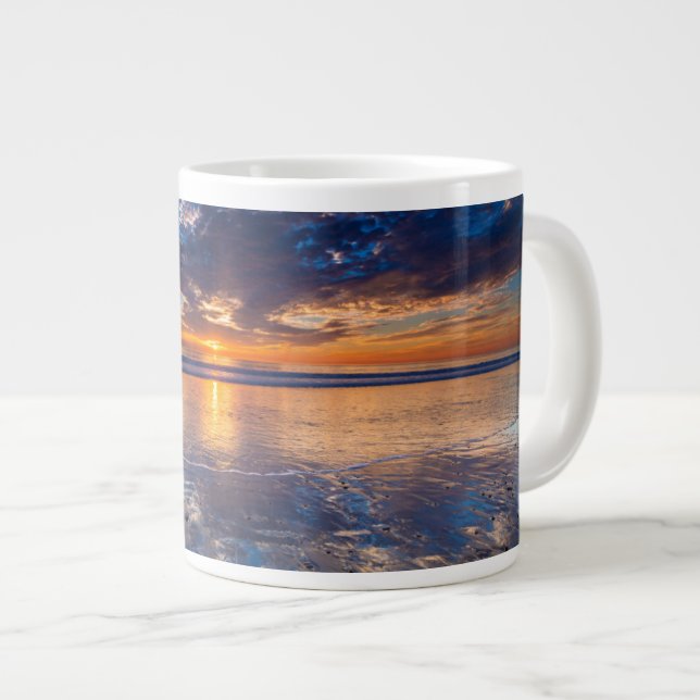 Dramatiskt havslandskap, solnedgång, CA Jumbo Mugg (Framsida höger)