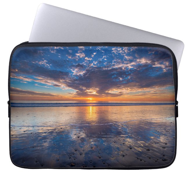 Dramatiskt havslandskap, solnedgång, CA Laptop Sleeve (Framsidan)