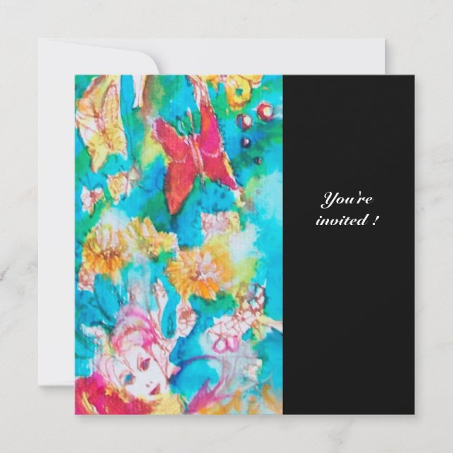 DRAMATISKT SAGOÄPPLE 2 svart Inbjudningar (Framsida)