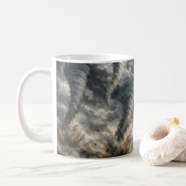 Dramatiskt Tornado Stormmönster Kaffemugg (Med munk)