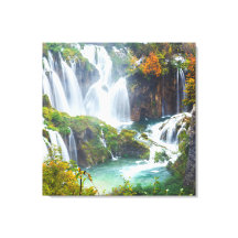 Dramatiskt vattenfall Vatten Hösthösten Färg