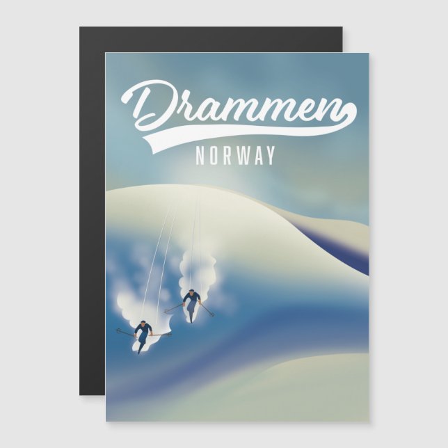 Drammen Norge ski poster (Fram/baksida)