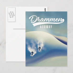 Drammen Norge skidposter Vykort