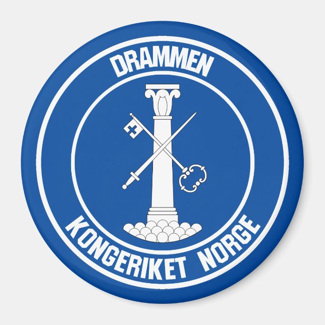 Drammen Round Emblem Magnet (Framsidan)