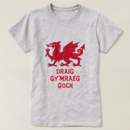 dränerande Gymraeg goch I röd Welsh draon T Shirt