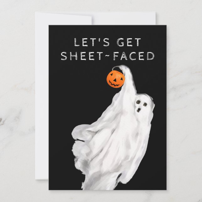 Drank Funny Vuxen Halloween Ghost Party Inbjudningar (Framsida)